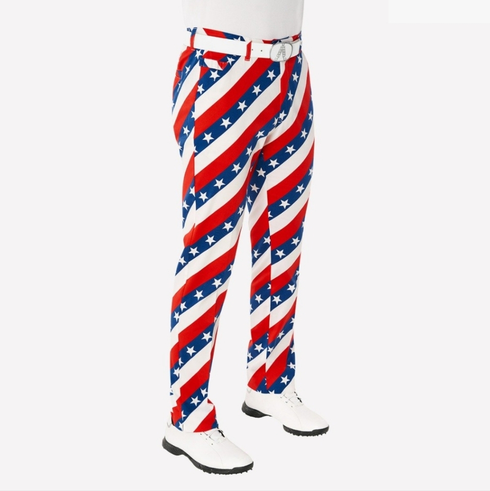 Royal & Awesome Pars and Stripes Golf Pants NWT Size 44 x 34